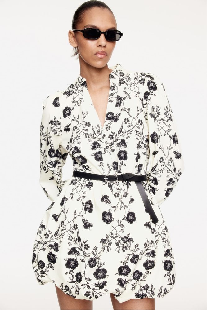 Шикарна котонова сукня H&M в квіти літня платье хлопковое летнее белое