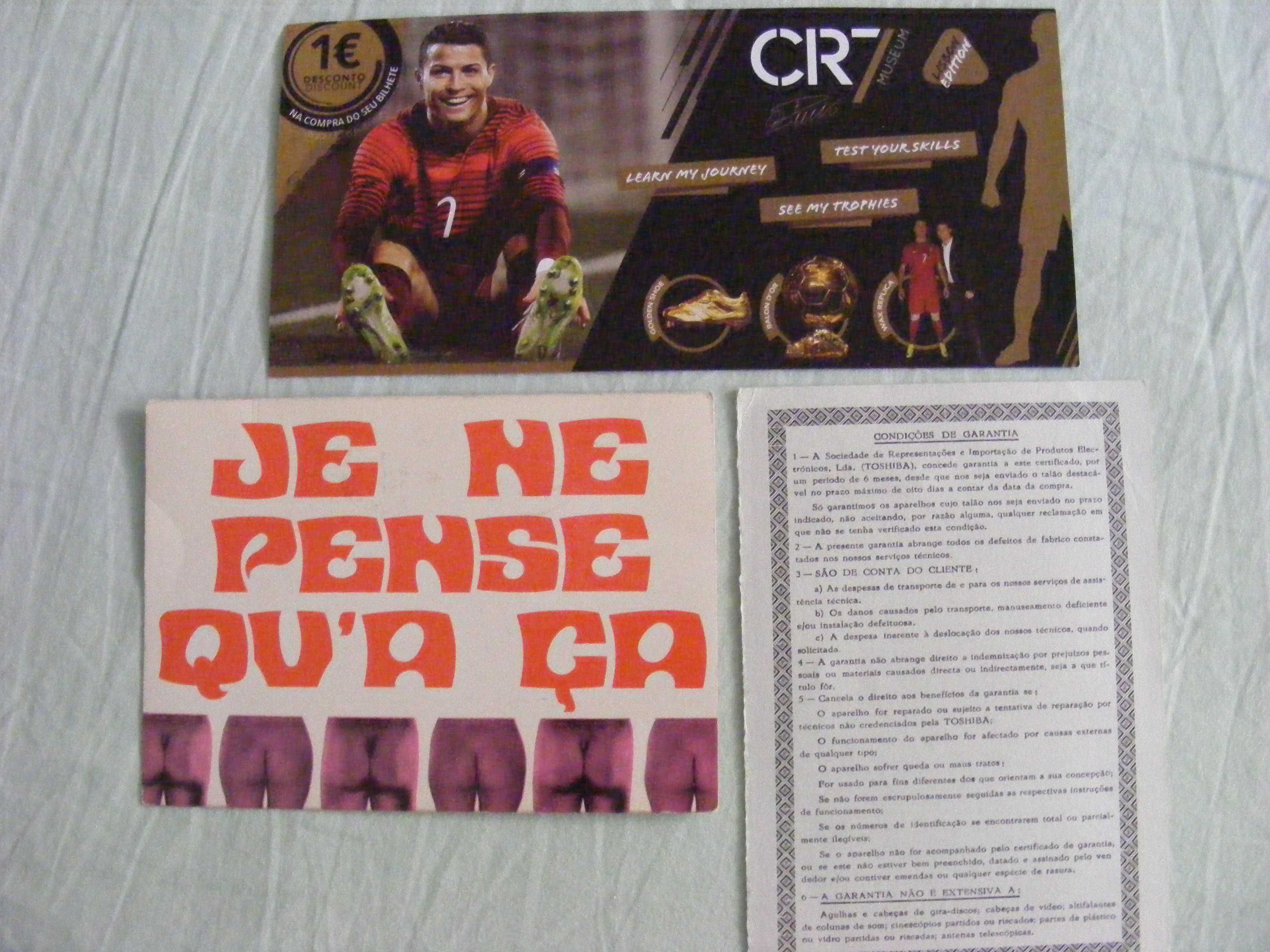 CR7 Museu Lisboa; Postal de Paris; Calendário (pequeno) de 1982