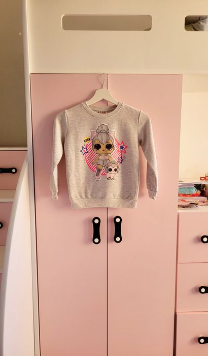 Bluza 110/116 LOL Suprise dziewczęca dla dziewczynki szara długi rękaw