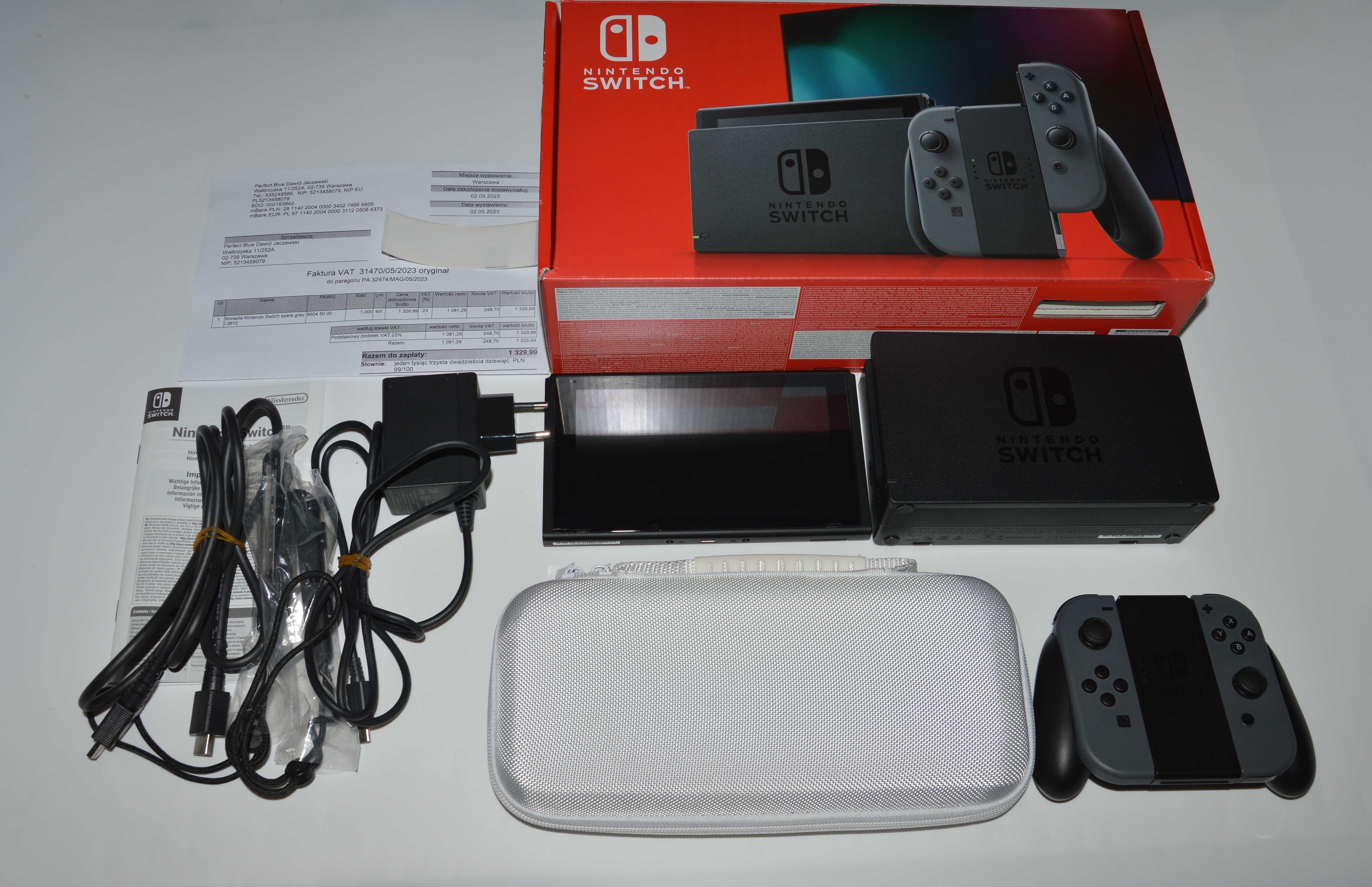 Konsola Nintendo Switch HAC-001(V2) szara Gwarancja