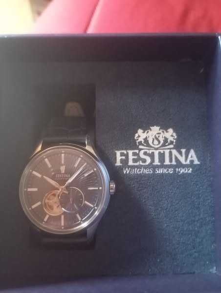 relógio FESTINA AUTOMÁTICO com correia azul de couro para  HOMEM.