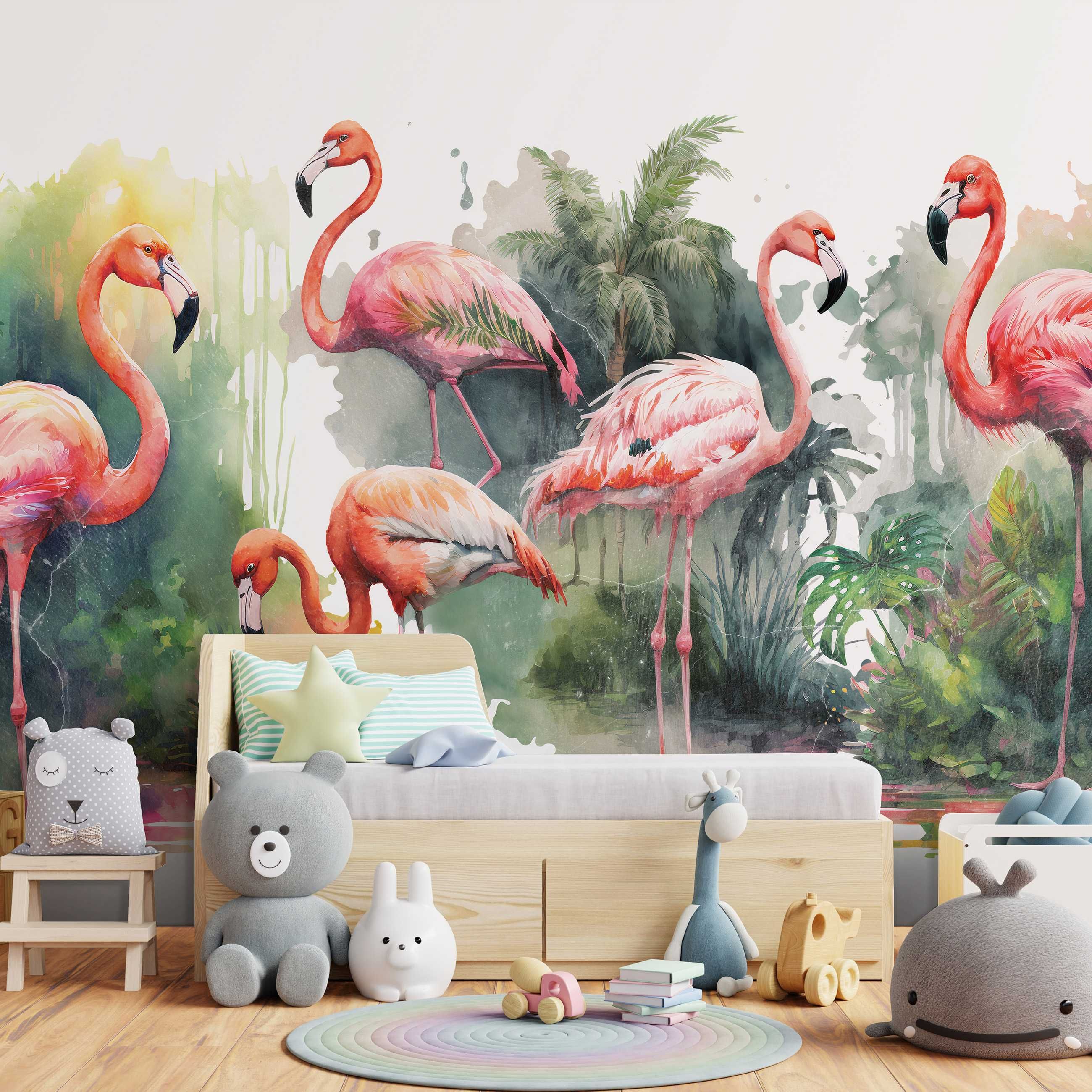 Fototapeta Flamingi Natura Ptaki Do Pokoju 3D Na Twój Rozmiar + KLEJ