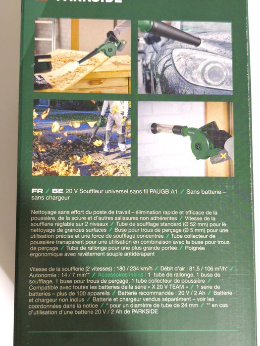 Soprador 20v Parkside