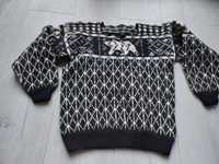 Sweter wełniany, 100%wełna 134/140 gruby