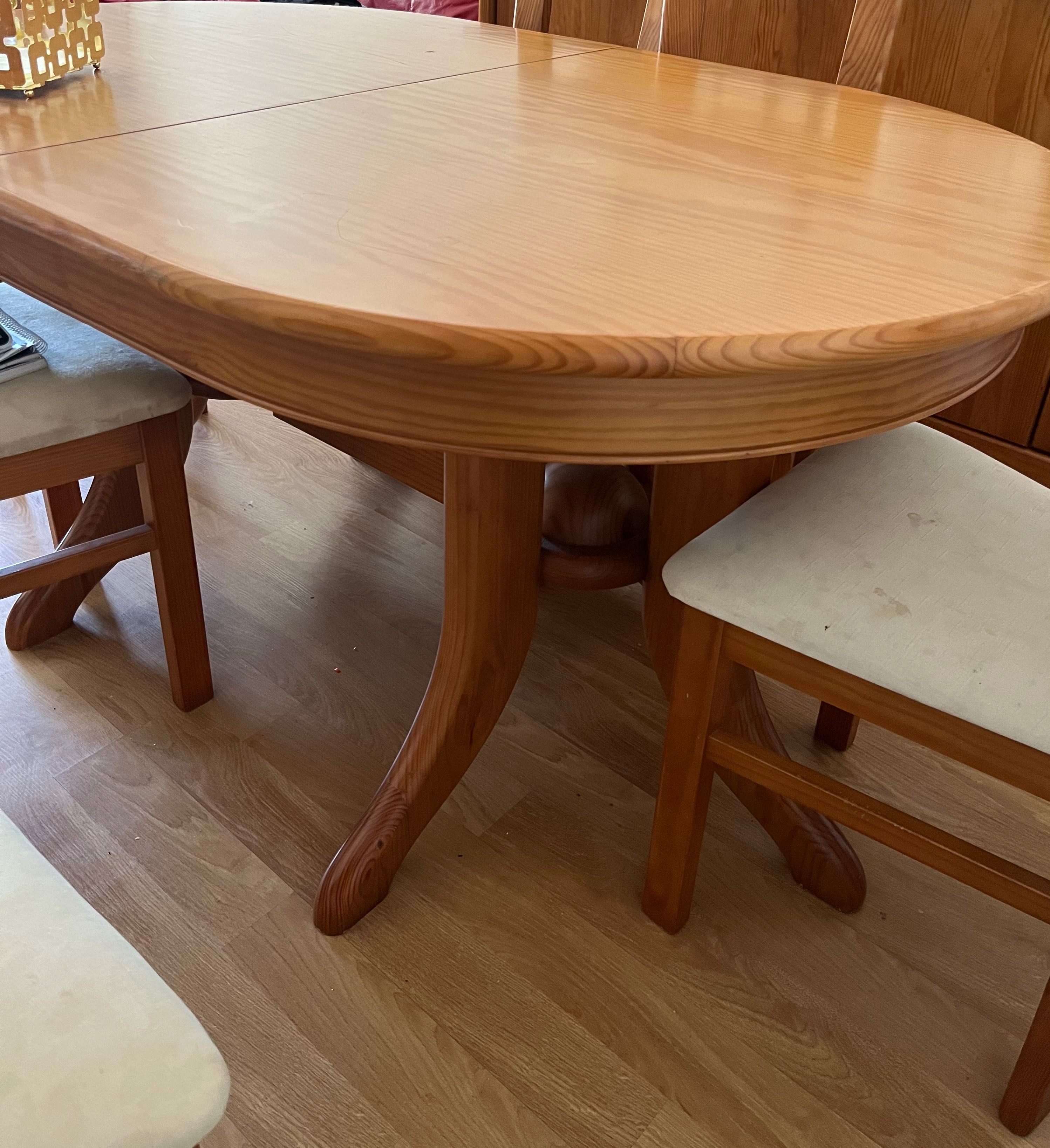 mesa madeira extensível pinho mel maciça