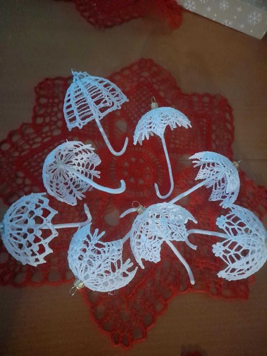 Zawieszki na choinkę szydełkowe