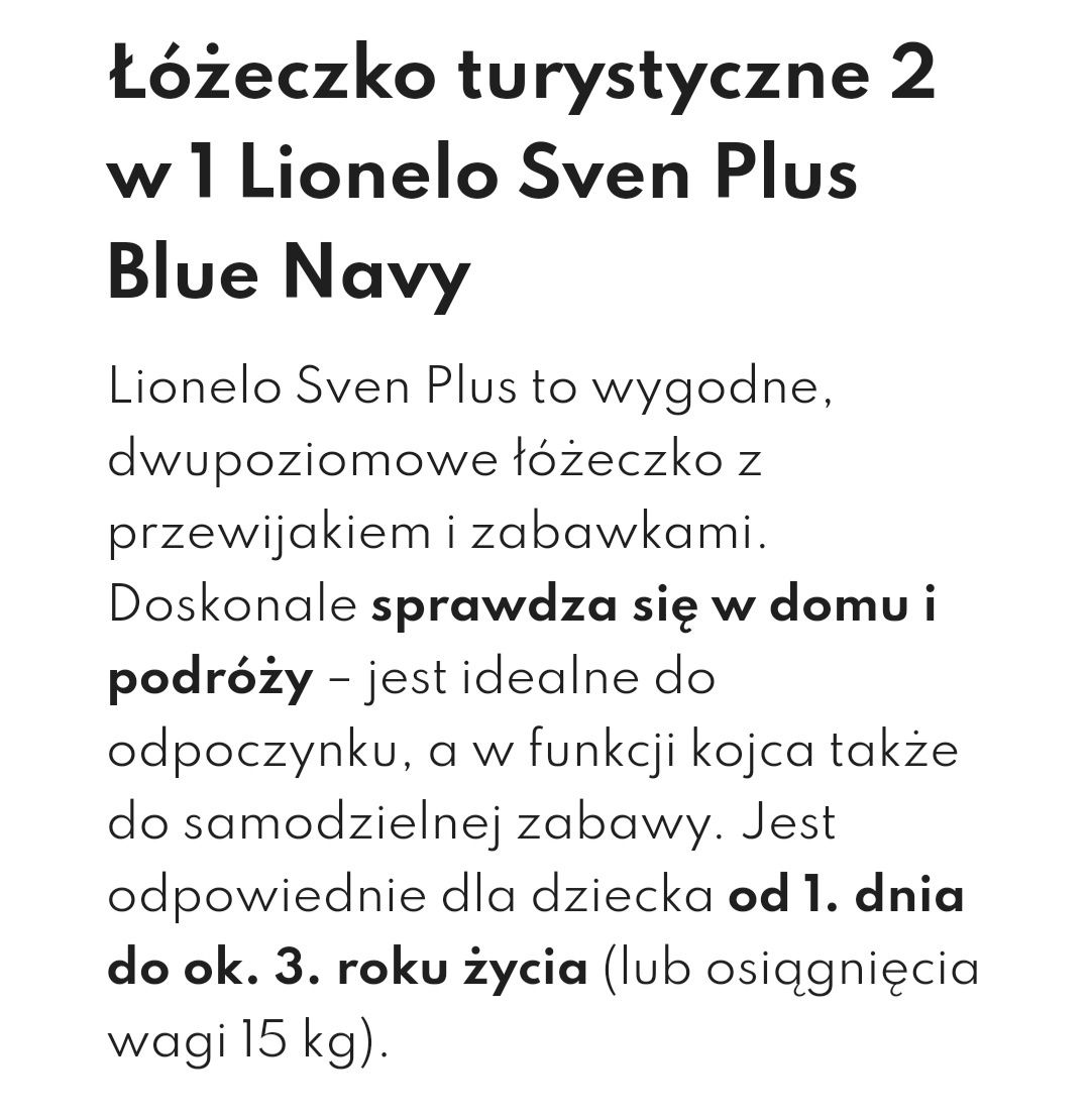 Łóżeczko turystyczne 2 w 1 Lionelo Seven Plus blue nevy