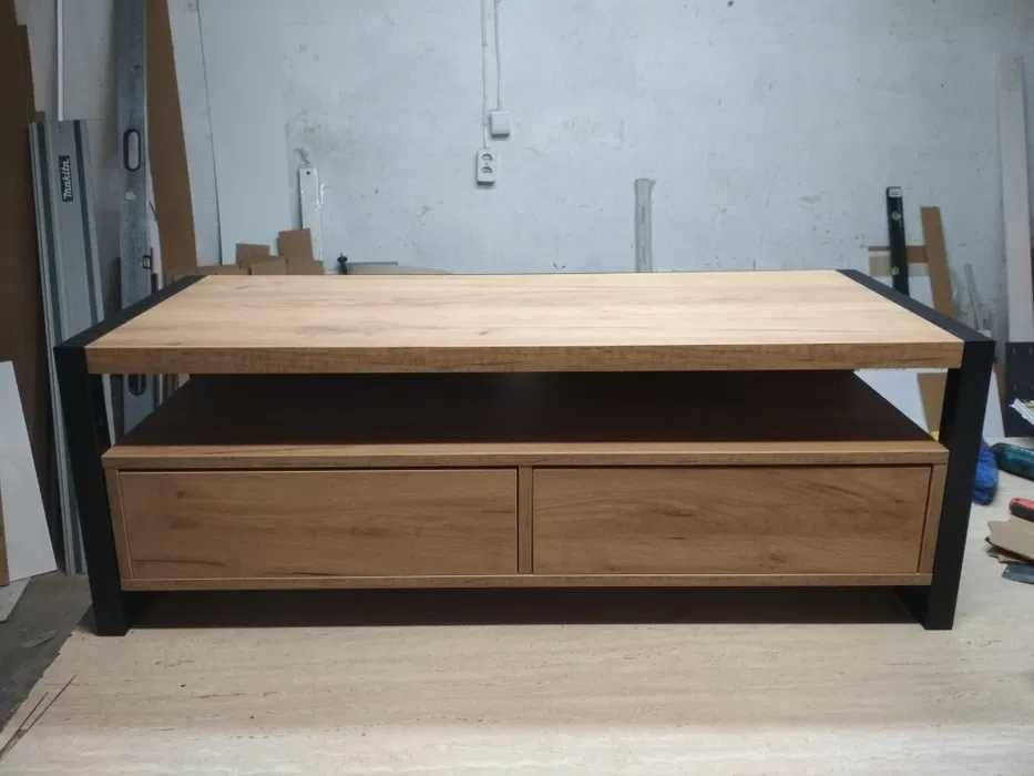 Komoda szafka RTV2 Loft 140cm dąb Lancelot Craft Wotan Hikora Halifax