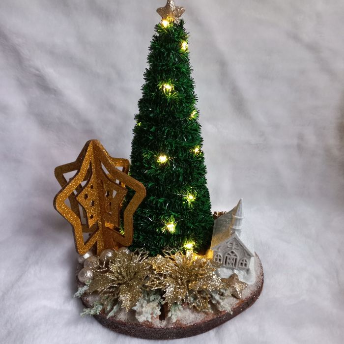 Stroik  dekoracja świąteczna, podświetlana choinka LED