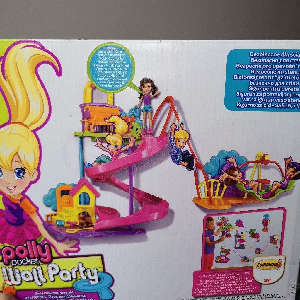 POLLY POCKET Przygoda na ścianę Wesołe miasteczko laleczki zjeżdżalnia