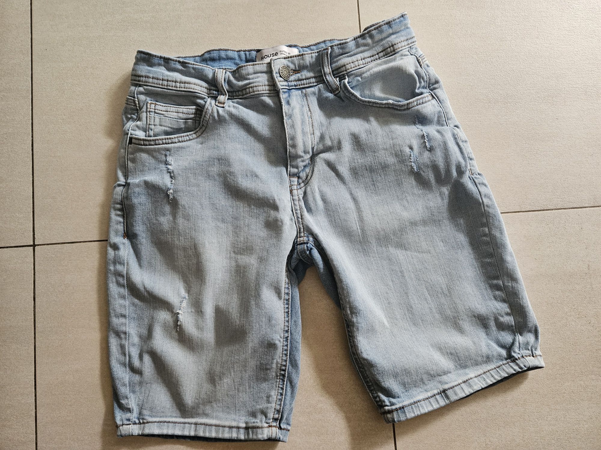 Spodenki jeansowe z elastyna House slim 30 pasuje na L