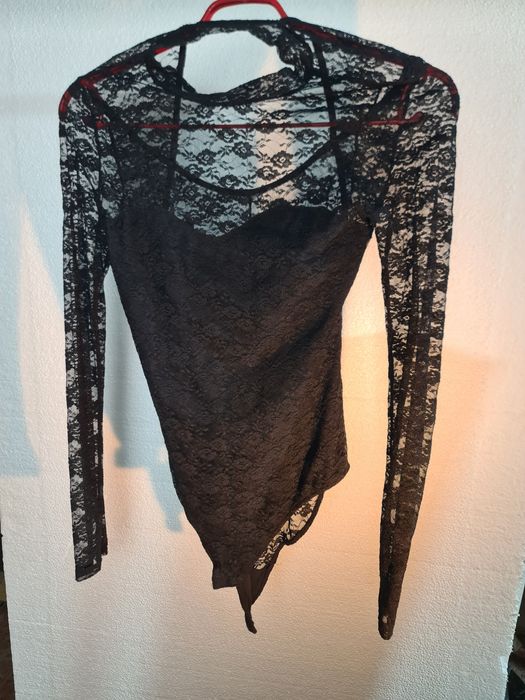 Body senhora preto rendado