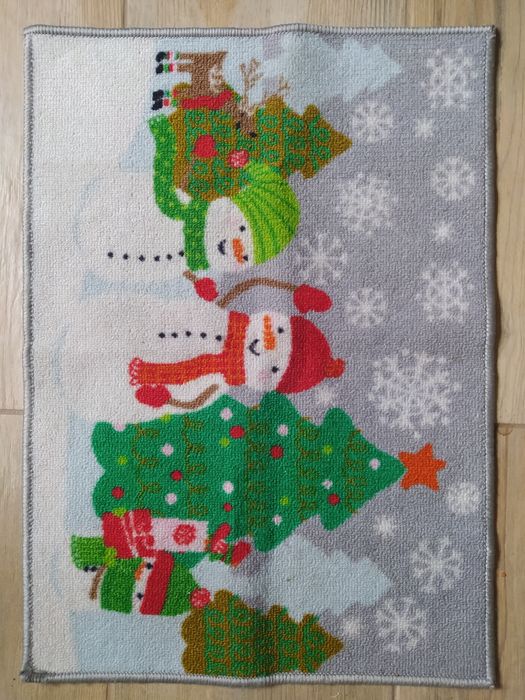 Wycieraczka świąteczna 70x50cm jak nowa  bałwanki