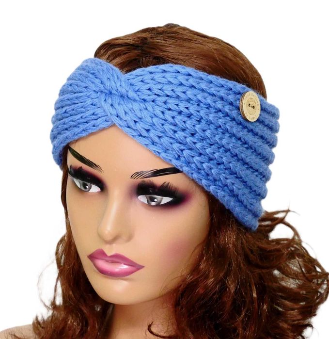 LaMel Opaska na głowę uszy Merino Akryl handmade obw.52-55cm