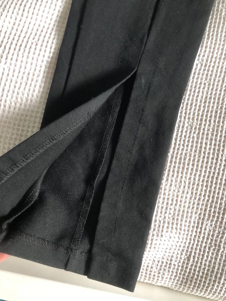 Czarne wysokie spodnie damskie h&m
