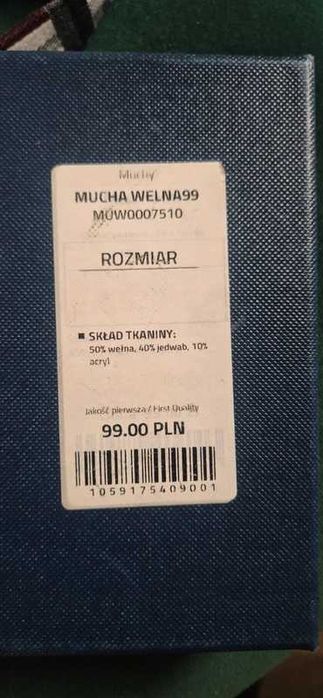 Mucha wełniana z jedwabiem z poszetka