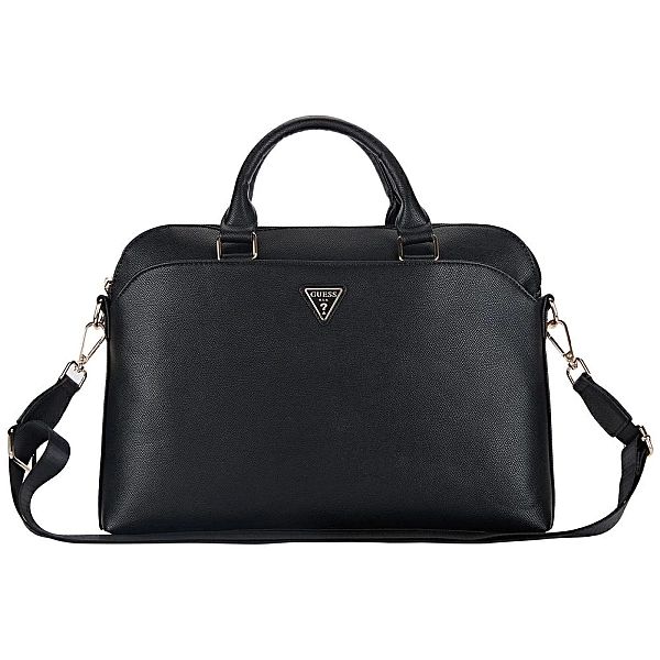 Torba Guess Grained Zipper Pocket Triangle Logo na laptopa 15" - czarn