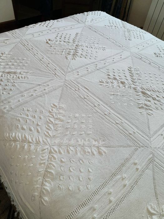 Colcha em crochê 2 agulhas