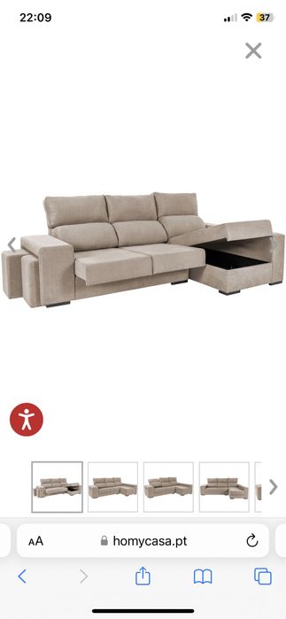 Sofá chaise longue Bege