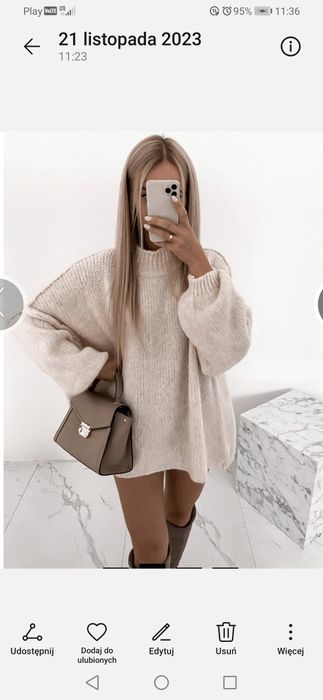 Beżowy sweter damski