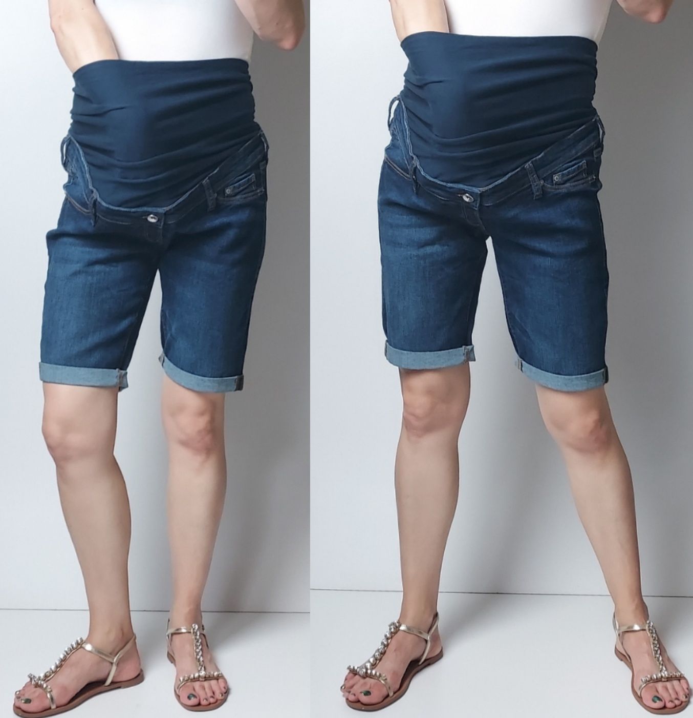 H&M MAMA_jeansowe ciążowe spodenki_42/XL