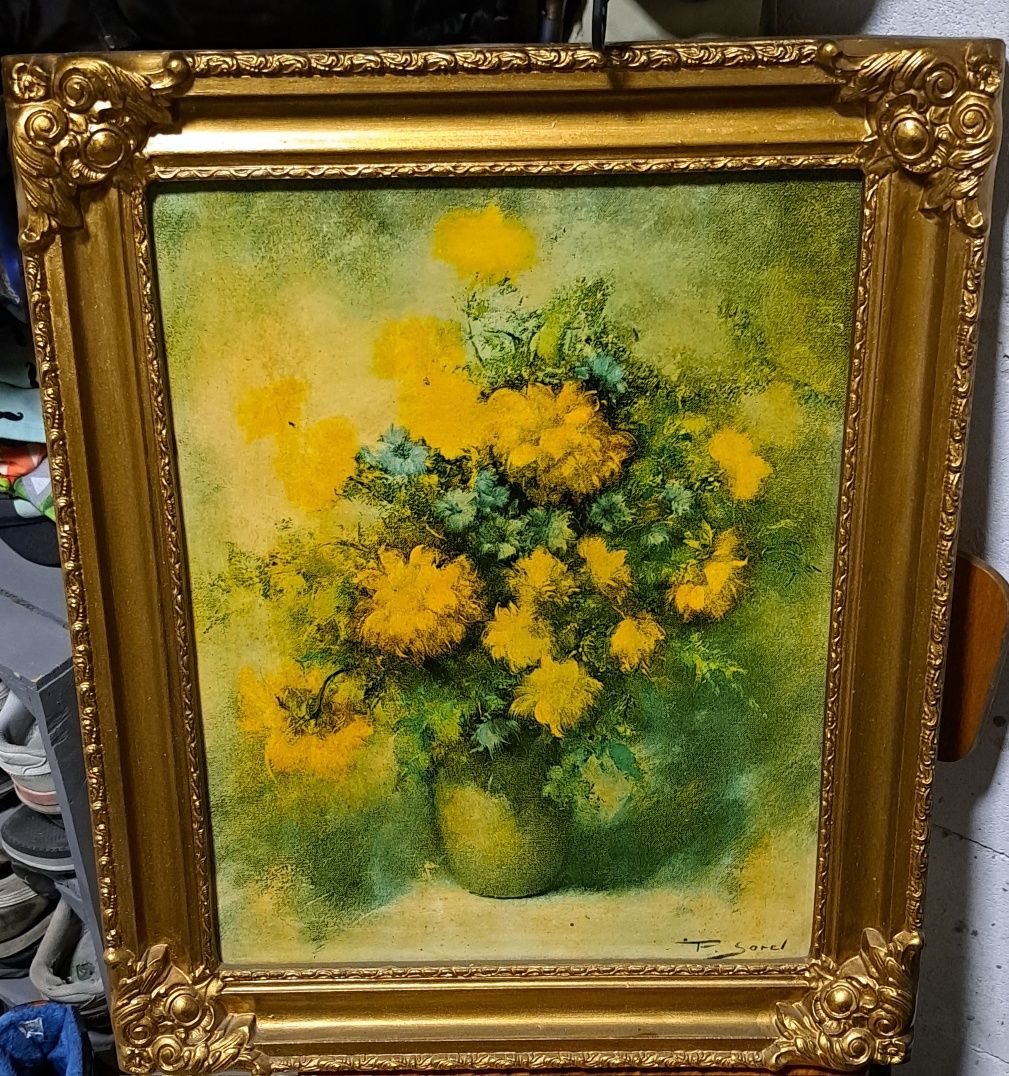 Obraz malowany na desce P.Sorel "Vaso di fiori"
