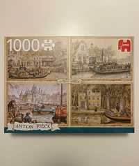 Puzzle Jumbo 1000 Anton Pieck Canal Boats kompletne obrazy sztuka art