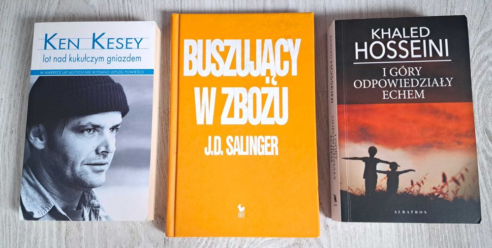 3x Salinger Buszujący w zbożu Kesey Lot nad kukułczym Hosseini I góry