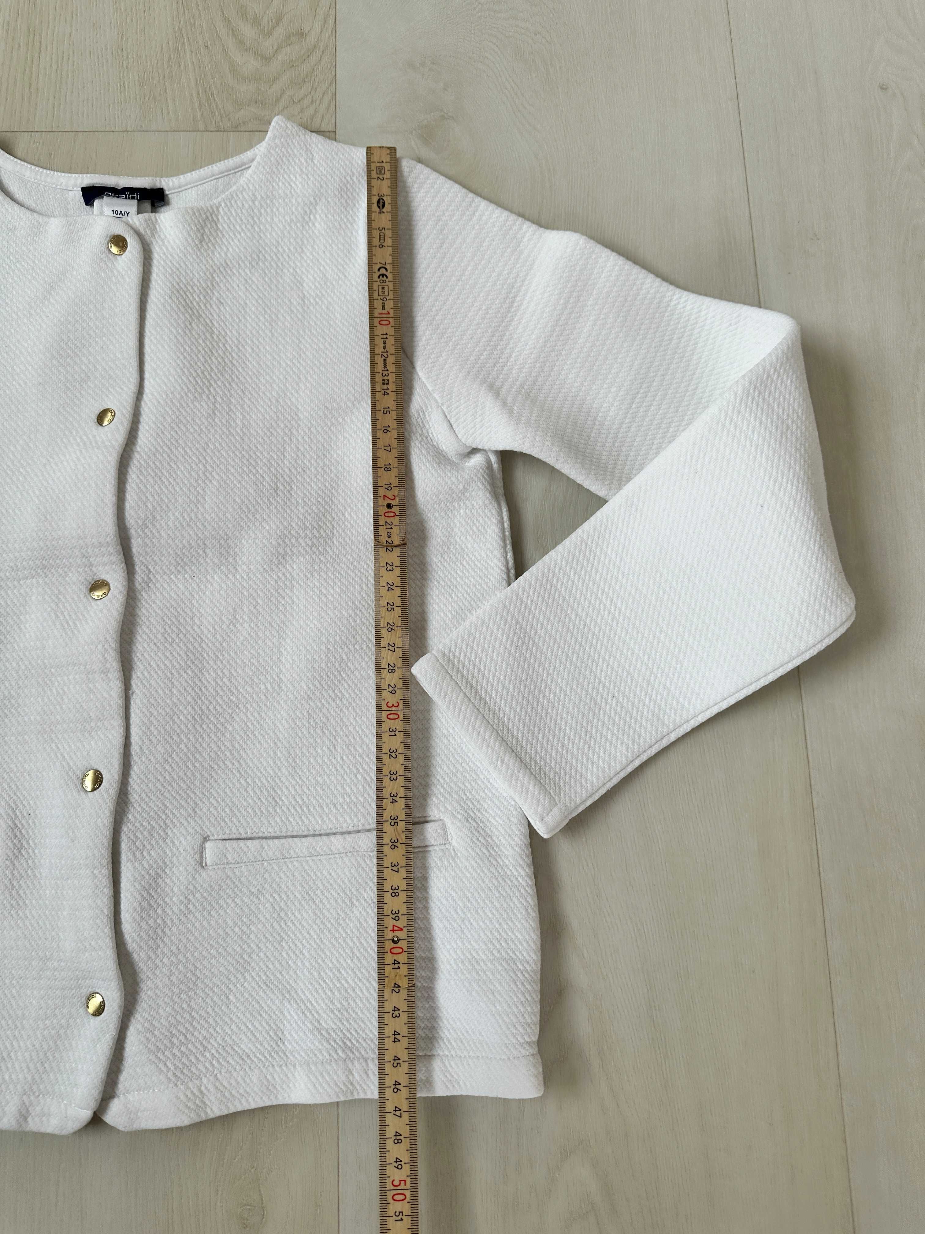 biały żakiecik bluza OKAIDI 10 lat 140 stan idealny