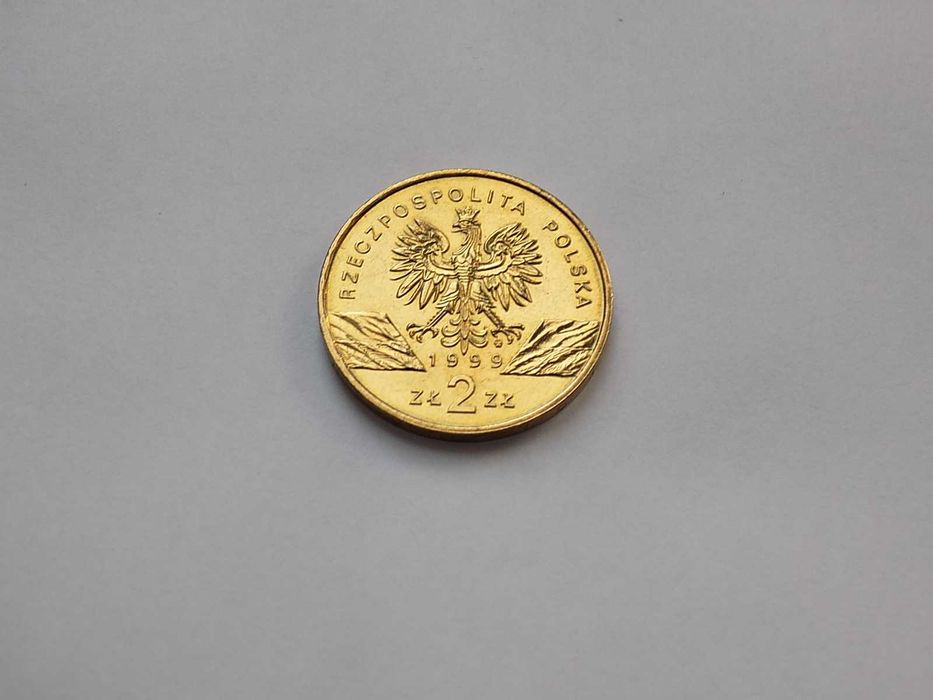 Moneta okolicznościowa 2 zł. - Wilki (1999 r.) Stan bardzo dobry.