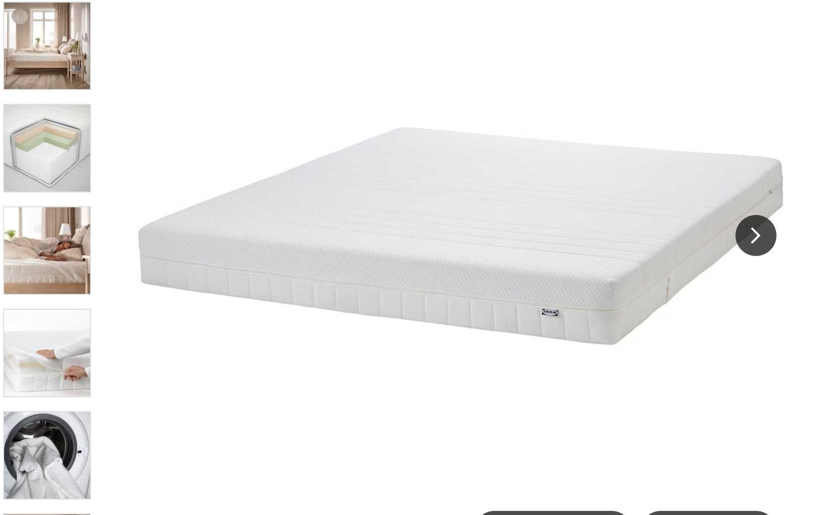 colchão memory foam Akrehamn ikea 140x200