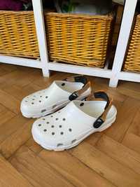 Klapki chodaki Crocs All terain kremowe autentyki roz 43/grube/wygodne