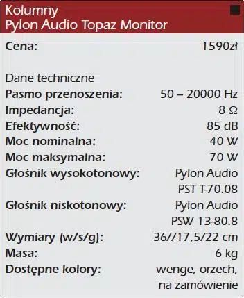 Pylon Topaz Monitor Głośniki Podstawkowe Kolumny Stereo