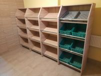 regały NOWE sklepowe na warzywa owoce PRODUCENT warzywniak szer. 66 cm
