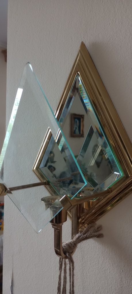 Piękny kinkiet ścienny art deco mosiądz