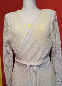 Narzutka z koronki na strój kąpielowy płaszcz sukienka boho szlafrok
