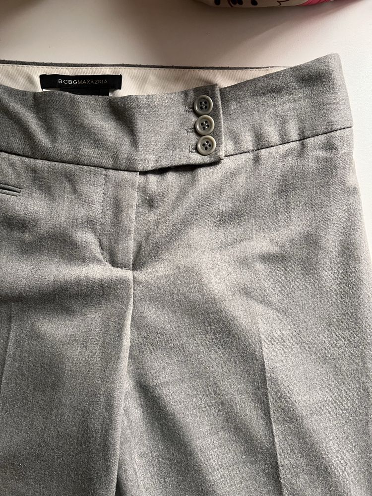Eleganckie szare spodnie garniturowe XS