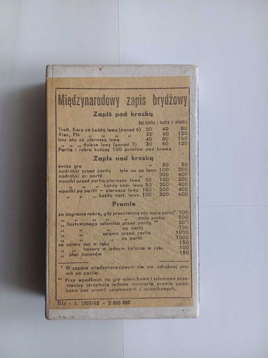 Karty do brydża z lat 70-tych