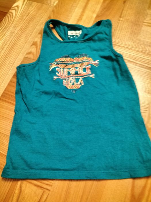 T-shirt dziewczęcy turkusowy