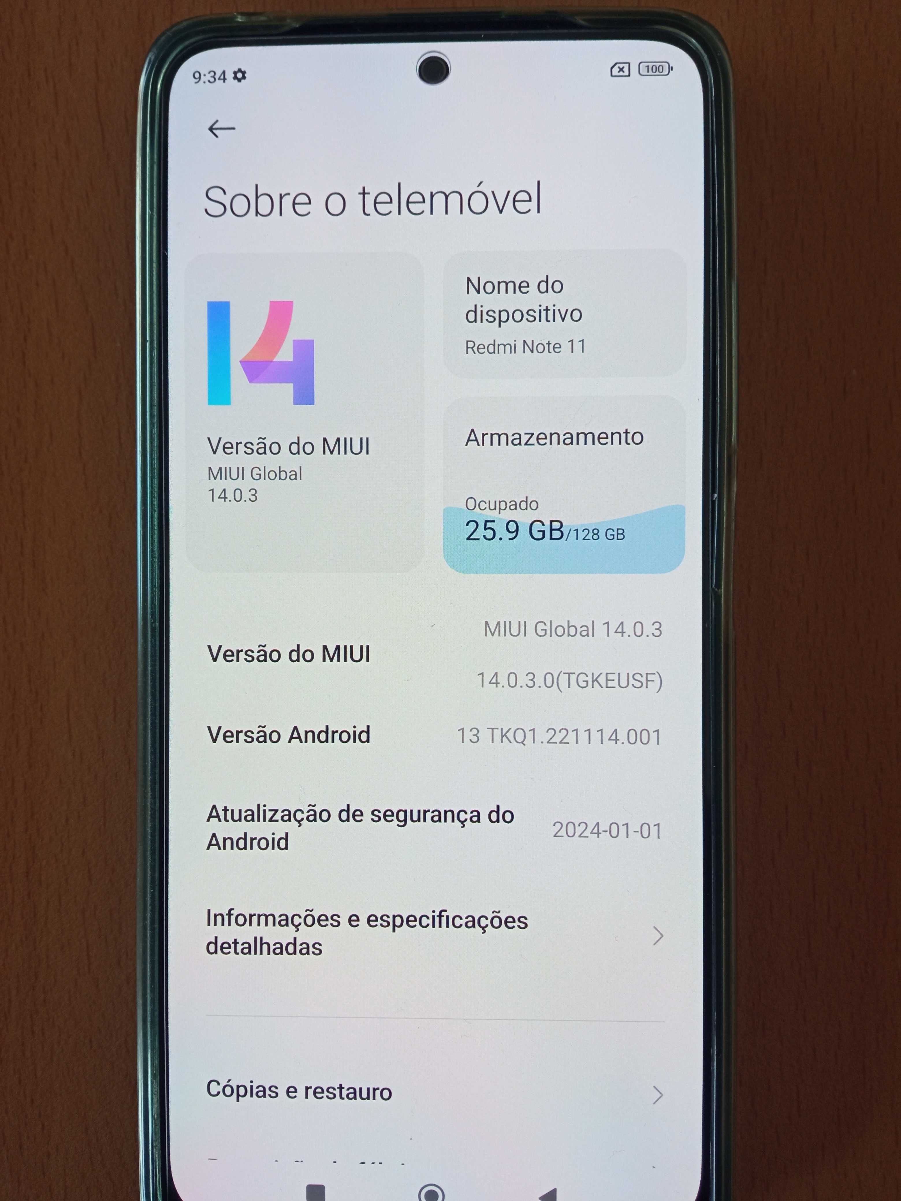 Xiaomi Redmi Note 11 5G como novo, ainda em garantia