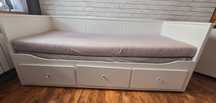 HEMNES Łóżko rozkładane z 3 szufladami BIAŁE
