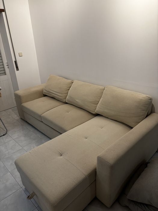 Sofá Cama 3 lugares com chaise longue