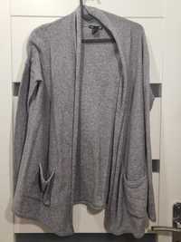 H&M Kardigan długi sweter szary rozm S
