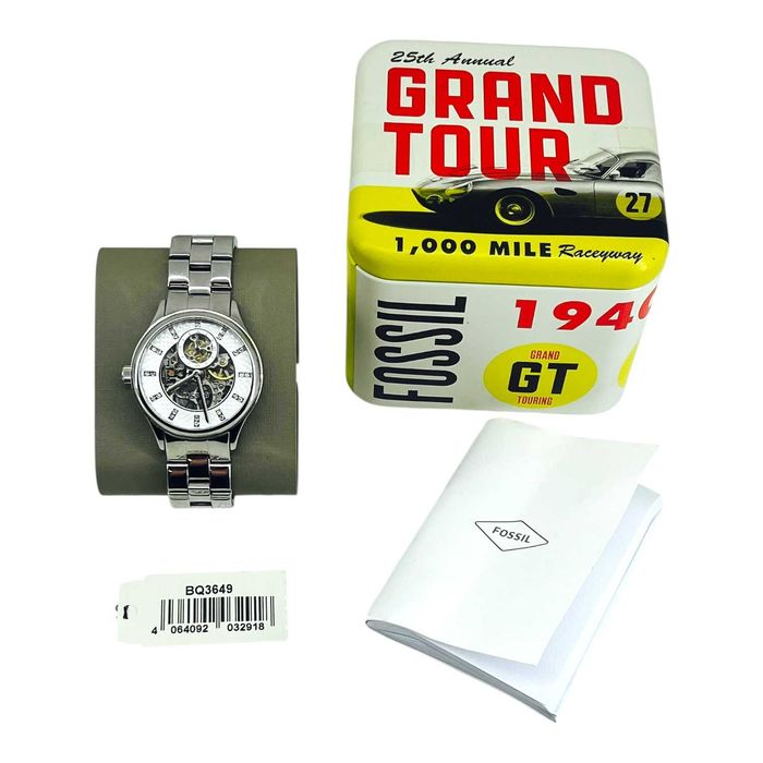 Damski srebrny zegarek automatyczny Fossil Modern Sophisticate BQ3649