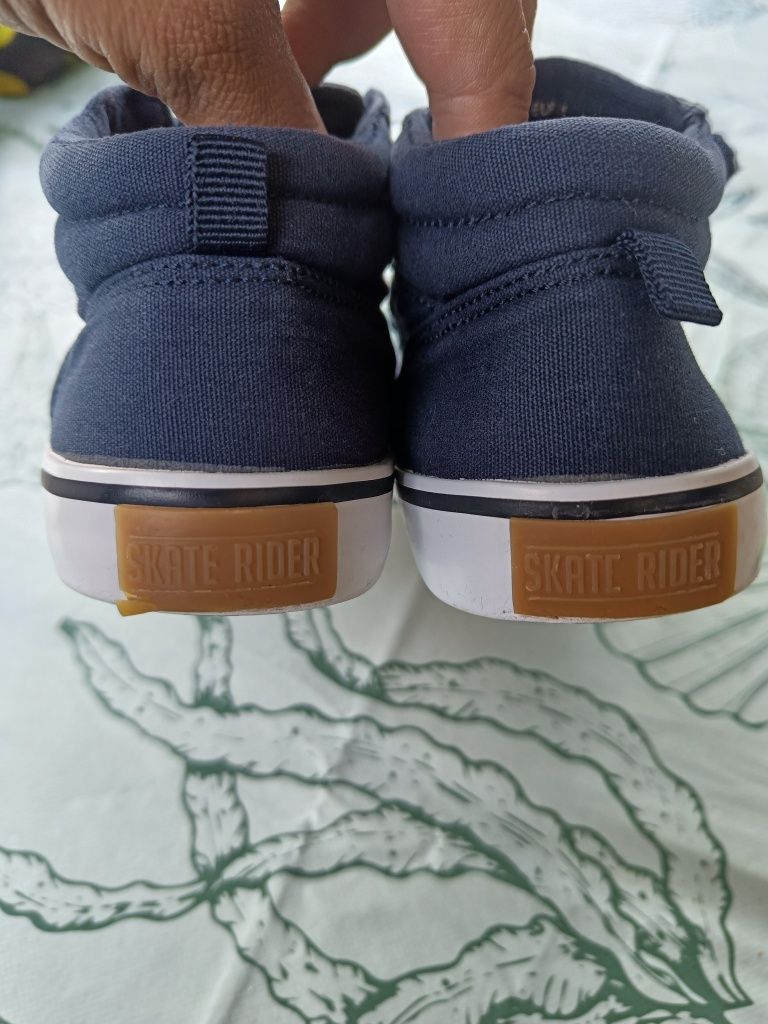Jak nowe wysokie materiałowe trampki hm H&m granatowe na wf 31