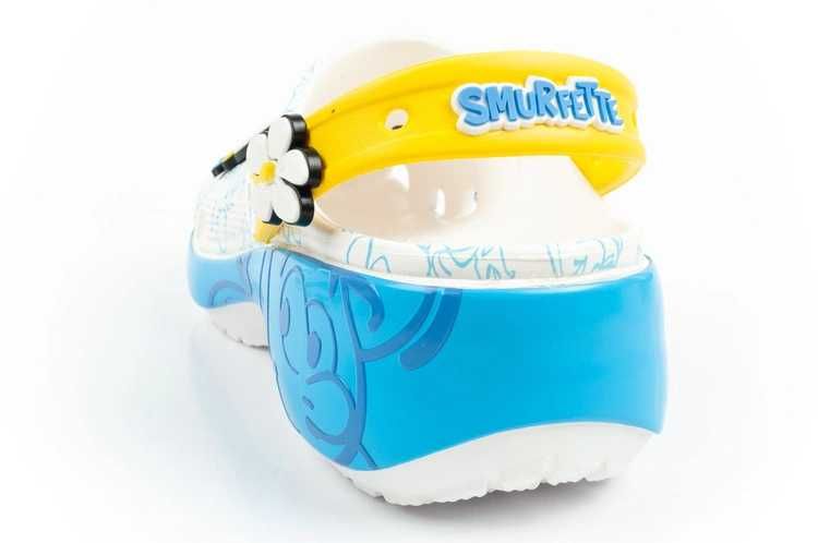 Crocs Smurfs klapki chodaki damskie na platformie Smerfy r. 36-42