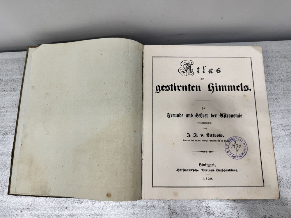 Littrow – Atlas des gestirnten 1839 atlas gwiazd astronomia bialy kruk