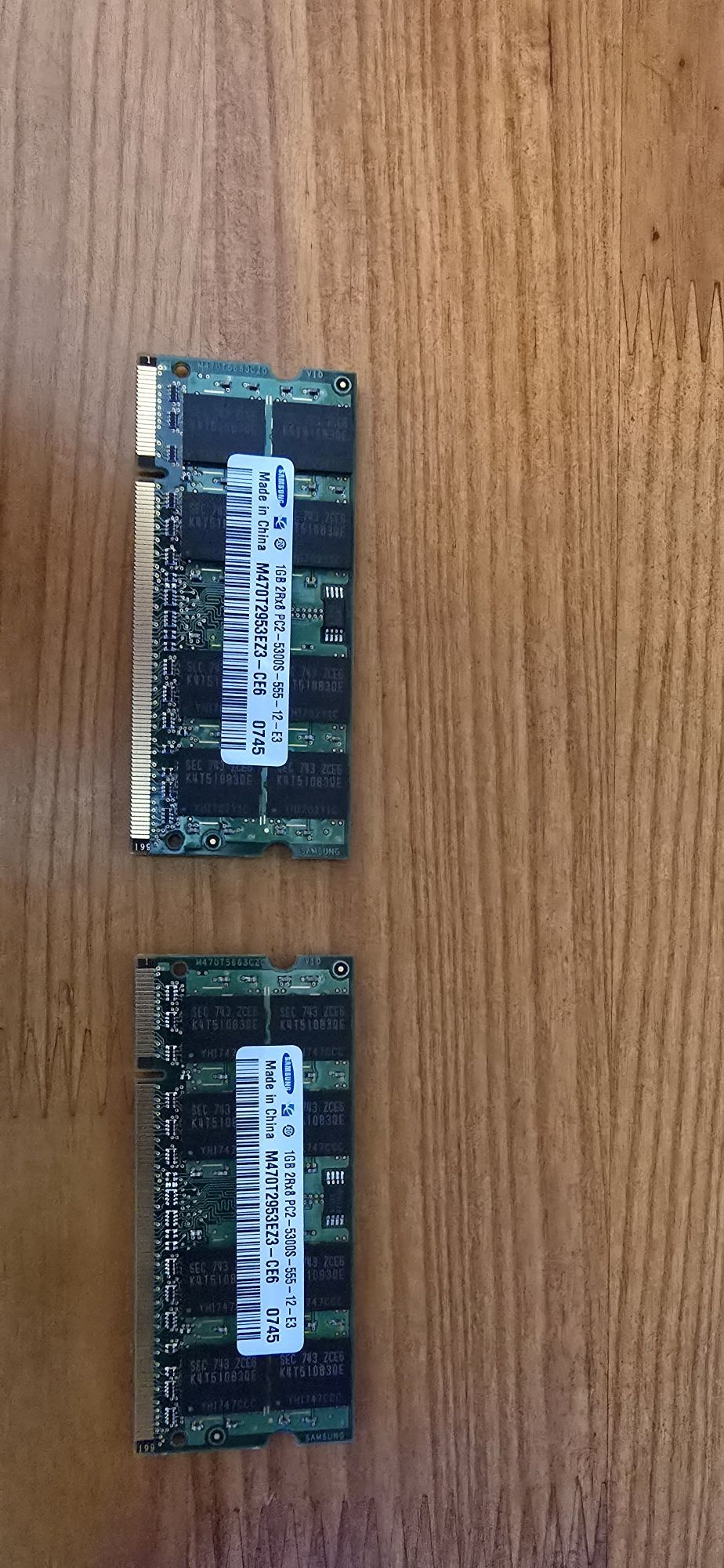 Memórias ddr2 samsung 1gb × 2 laptop