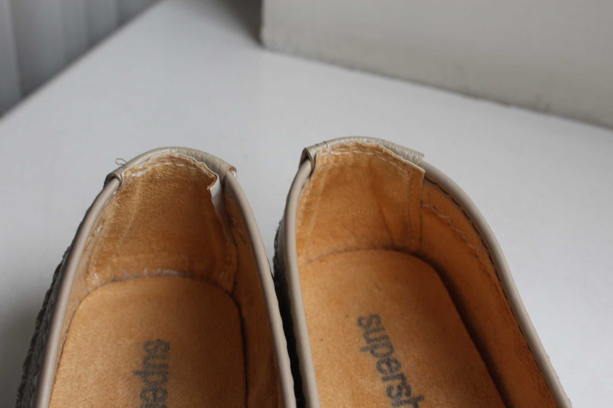Półbuty botki baleriny mokasyny damskie beżowe wygodne Supershoes 40