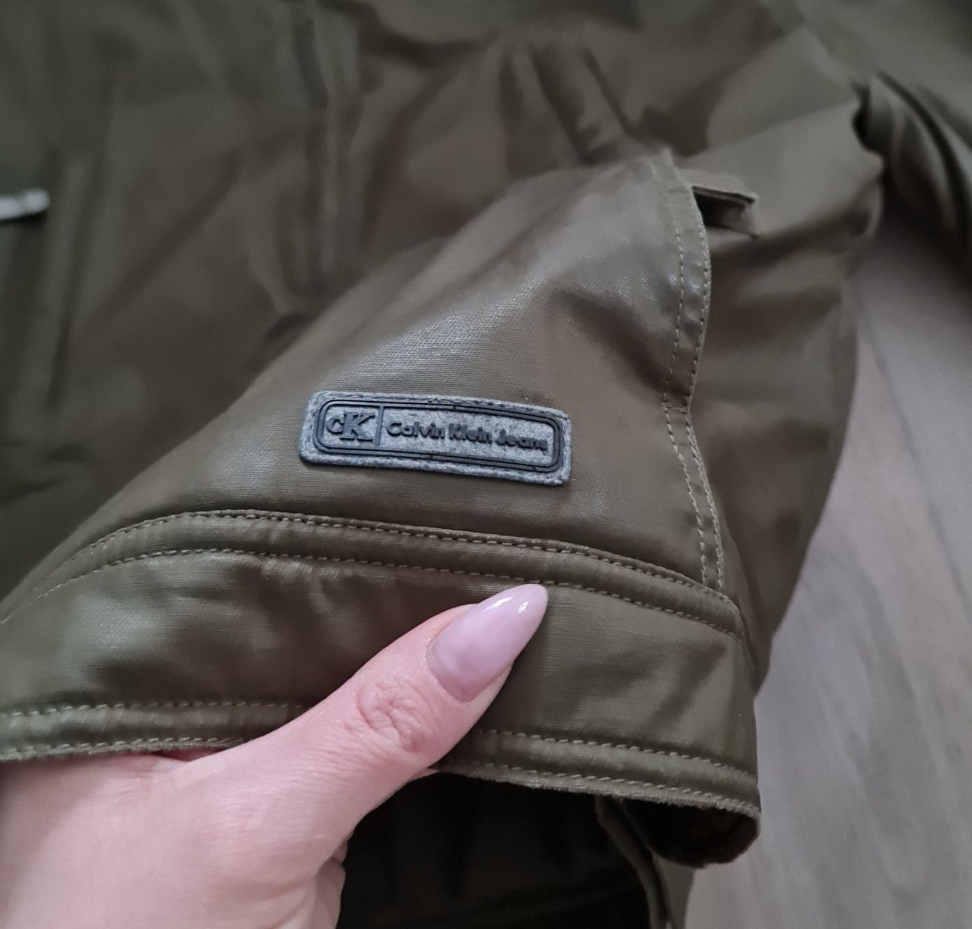 Calvin Klein kurtka woskowana khaki L